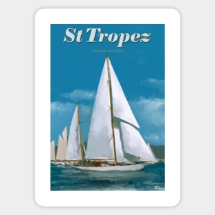 Saint Tropez classic yachts, French Riviera France Sticker